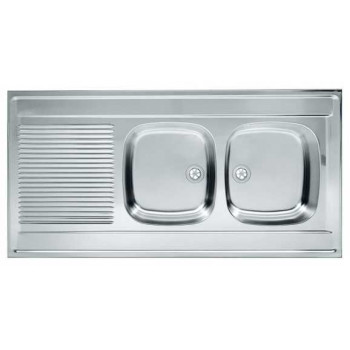 EVIER A POSER 120 x 50 - 2 BACS + EGOUTTOIR