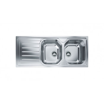 EVIER A ENCASTRER 116 x 50 ONDA-LINE - 2 BACS + EGOUTT.