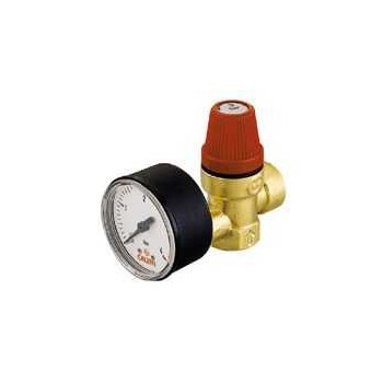 SOUPAPE SECURITE 1/2 - 3 BAR AVEC MANOMETRE