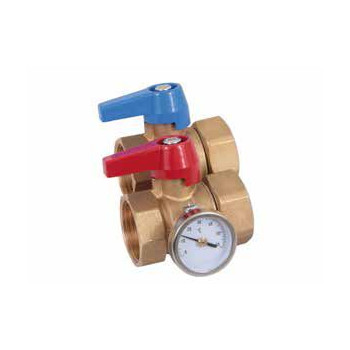 SET VANNES A SPHERE 4/4 FF AVEC THERMOMETRE