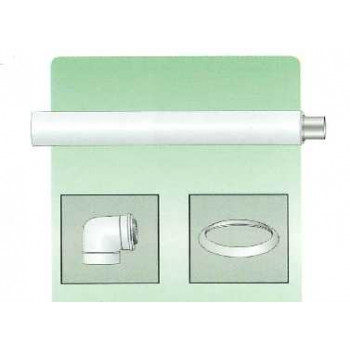 VENTOUSE MURALE+COUDE 90° ALU/PP 80/125 MM - 311.48.00