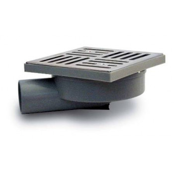 SIPHON DE COUR ULTRA-PLAT 40 ORIENTABLE + GRILLE INOX