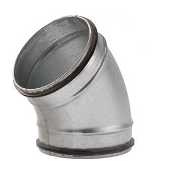 COUDE ACIER GALVANISE A JOINT 45° - 160 MM