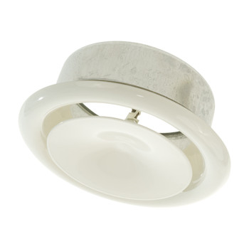 BOUCHE PULSION ACIER BLANC - 125 MM - 150 M³/H.