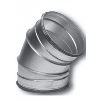 COUDE ACIER GALVANISE A JOINT 45° - 250 MM