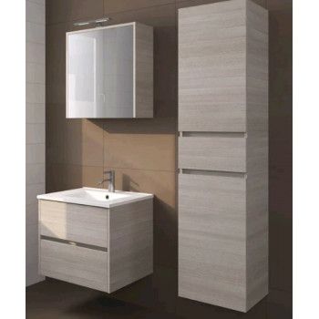 ENSEMBLE MEUBLE PORTO 80 CM AVEC MIROIR - BOIS
